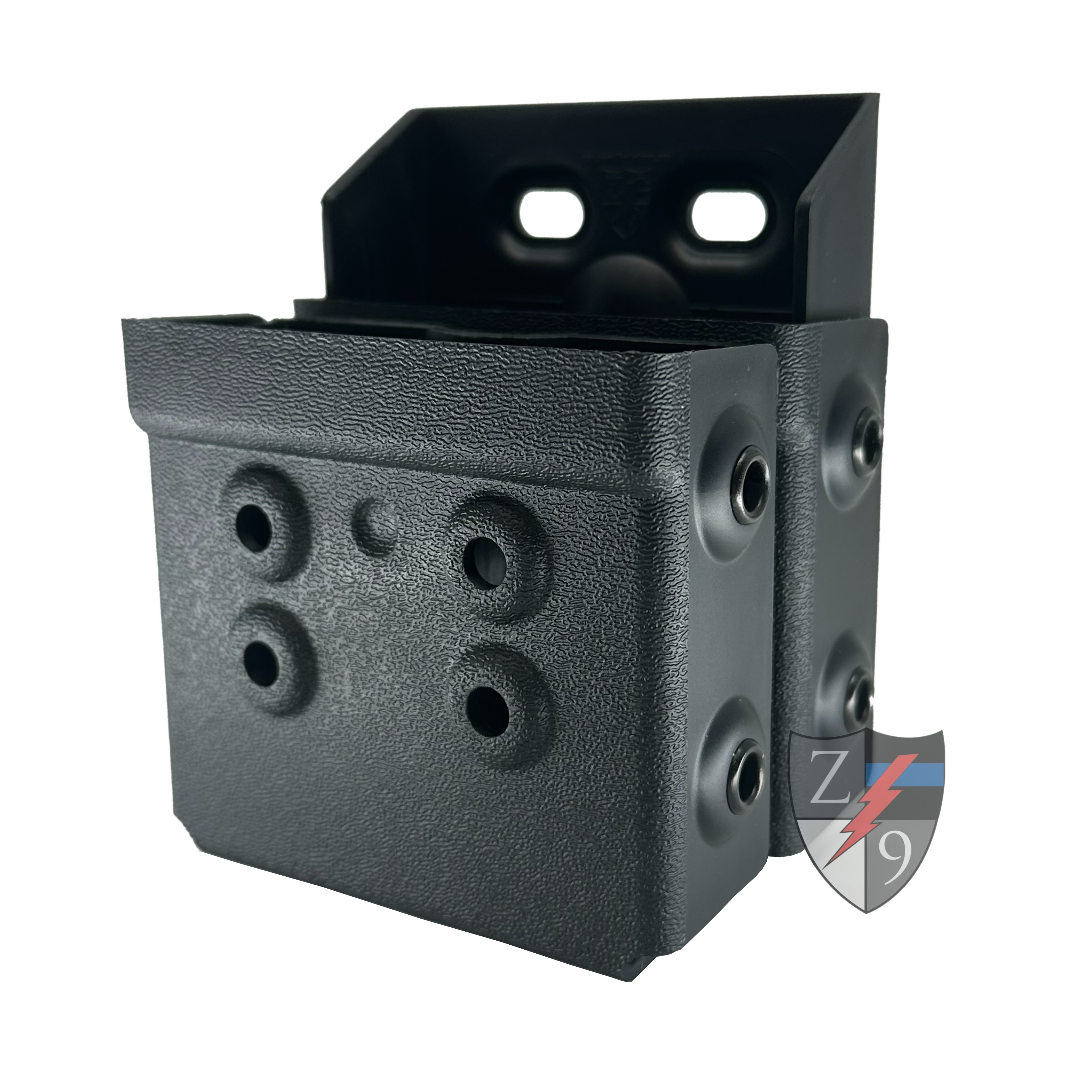 Zero9 Double Handcuff Case w/ Molle Loks - ASP  Sentry - Plain Black